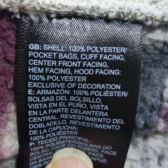 The North Face Crescent Wrap Jacket with Hood women's size S beige Aztec fleece - Picture 8 of 11